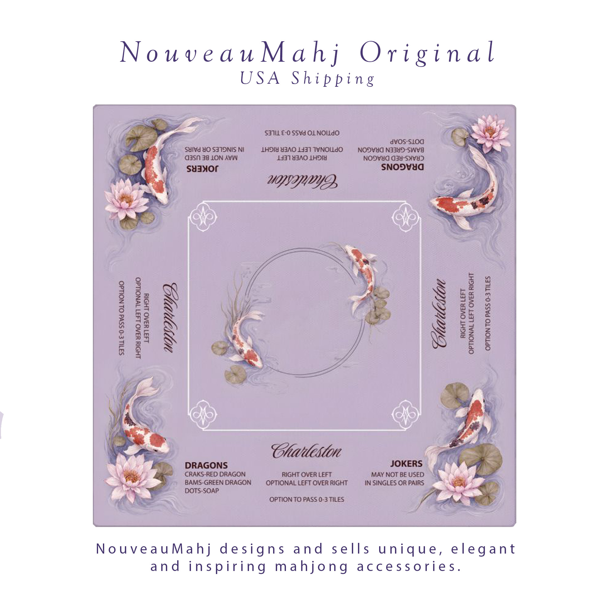 Lavender Koi Mahjong Mat